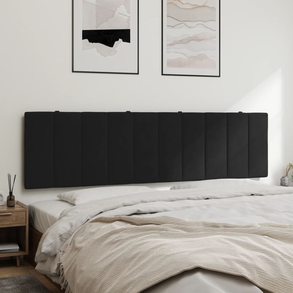 Pernă tăblie de pat, negru, 180 cm, catifea