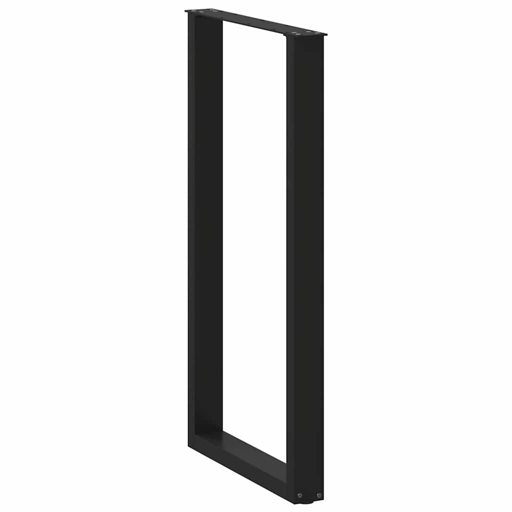 Picioare de masă de bar în formă de U, 2 buc., negru, 60 x (110-111) cm, oțel