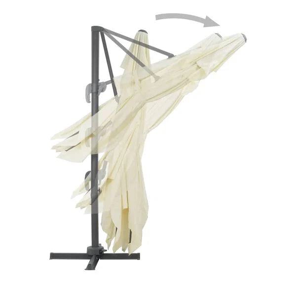 Umbrelă de grădină în consolă cu stâlp din aluminiu 400x300 cm, culoare nisip