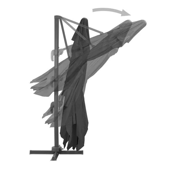 Umbrelă de grădină cu consolă și stâlp din aluminiu, antracit, 400x300 cm
