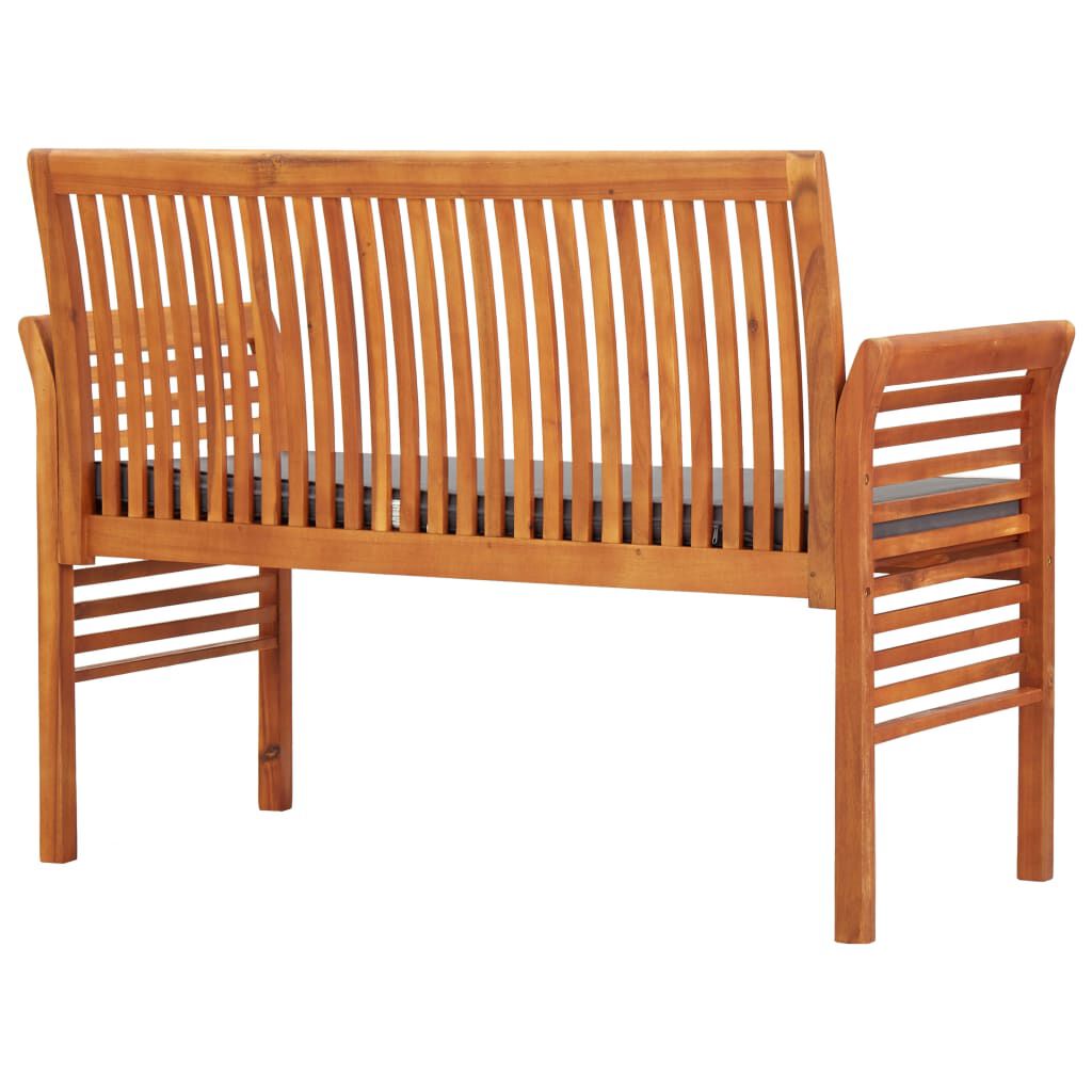 Bancă grădină cu 2 locuri &amp; pernă, 120 cm, lemn masiv acacia