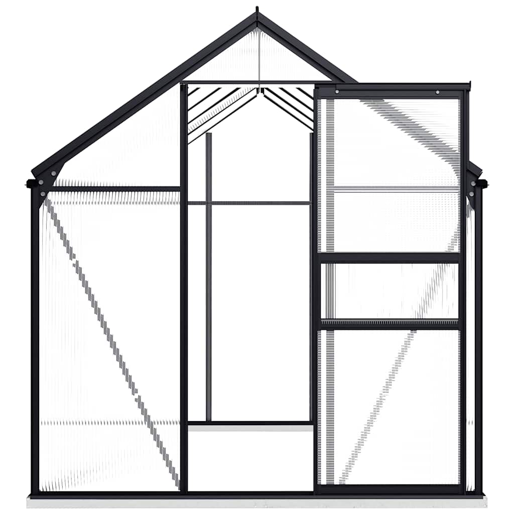 Seră cu cadru de bază, antracit, 5,89 m², aluminiu