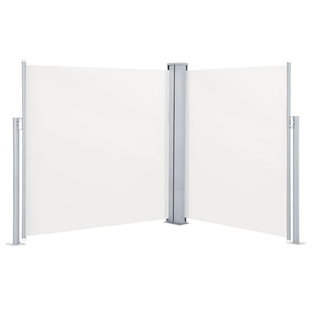 Copertină laterală dublă retractabilă, crem, 170 x 600 cm