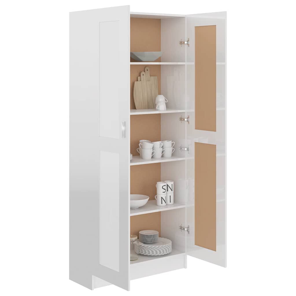 Bibliotecă, alb, 82,5x30,5x185,5 cm, lemn prelucrat