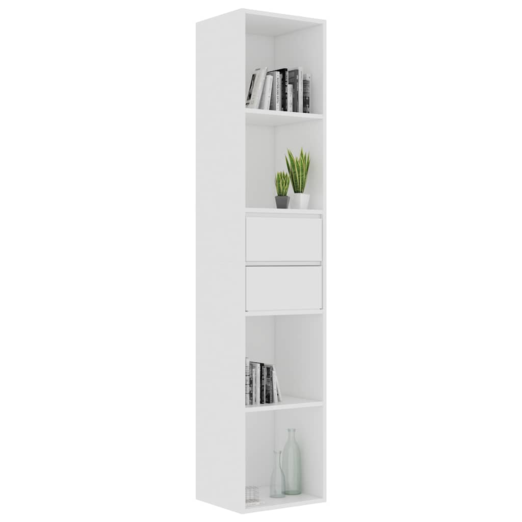 Bibliotecă, alb extralucios, 36x30x171 cm, lemn prelucrat