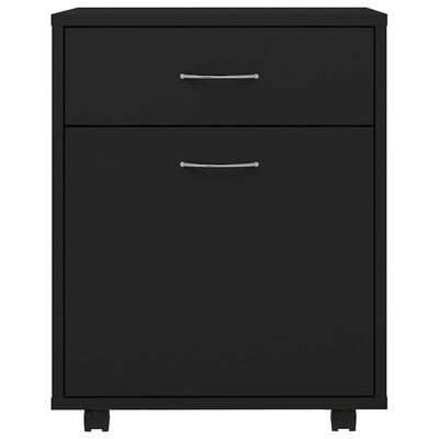 Dulap cu roți, negru, 45x38x54 cm, PAL