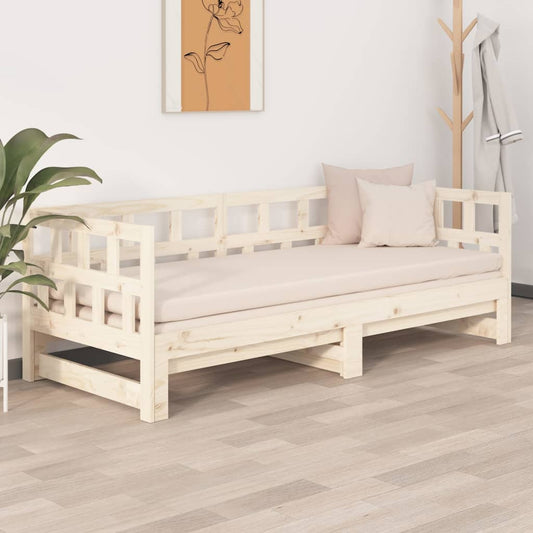 Pat extensibil de zi, 2x(90x190) cm, lemn masiv de pin