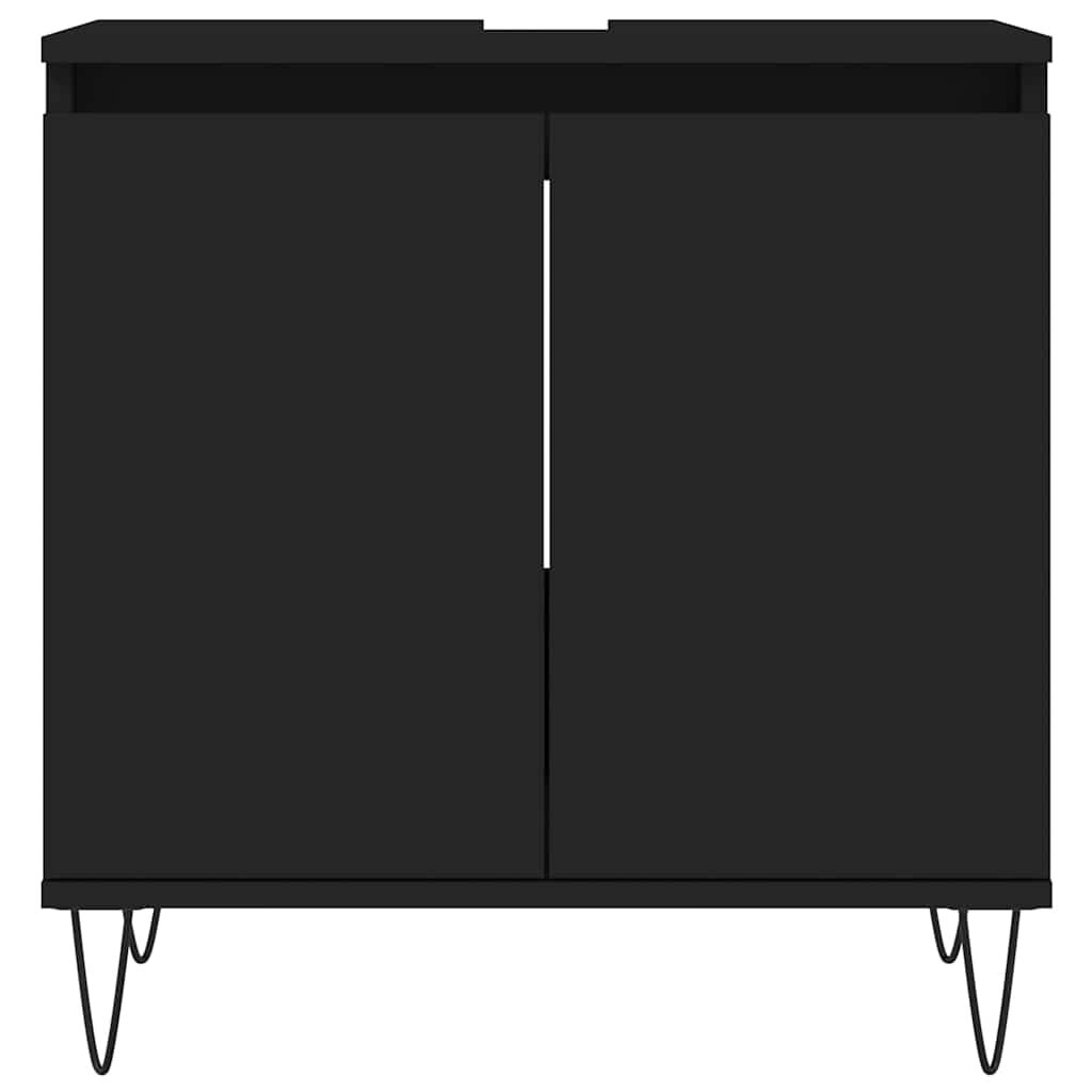 Dulap de baie, negru, 58x33x60 cm, lemn prelucrat