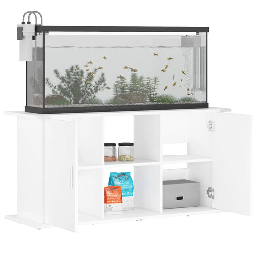 Suport pentru acvariu, alb, 121x41x58 cm, lemn prelucrat