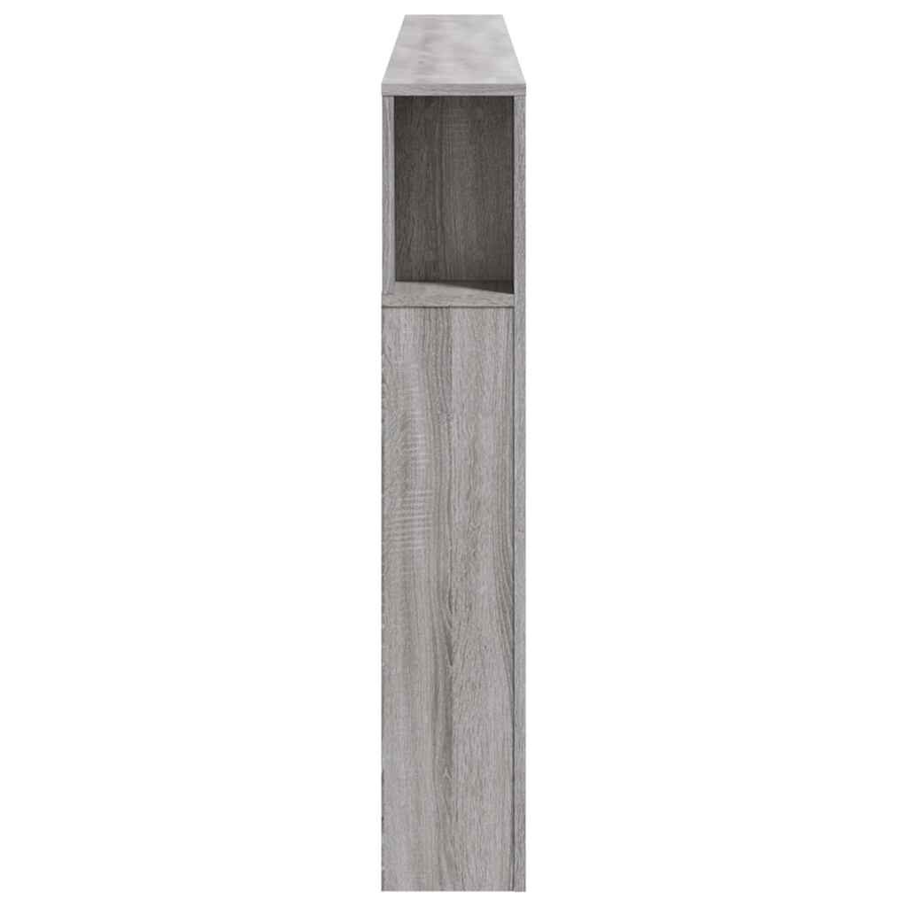 Tăblie de pat cu LED gri sonoma 200x18,5x103,5cm lemn prelucrat