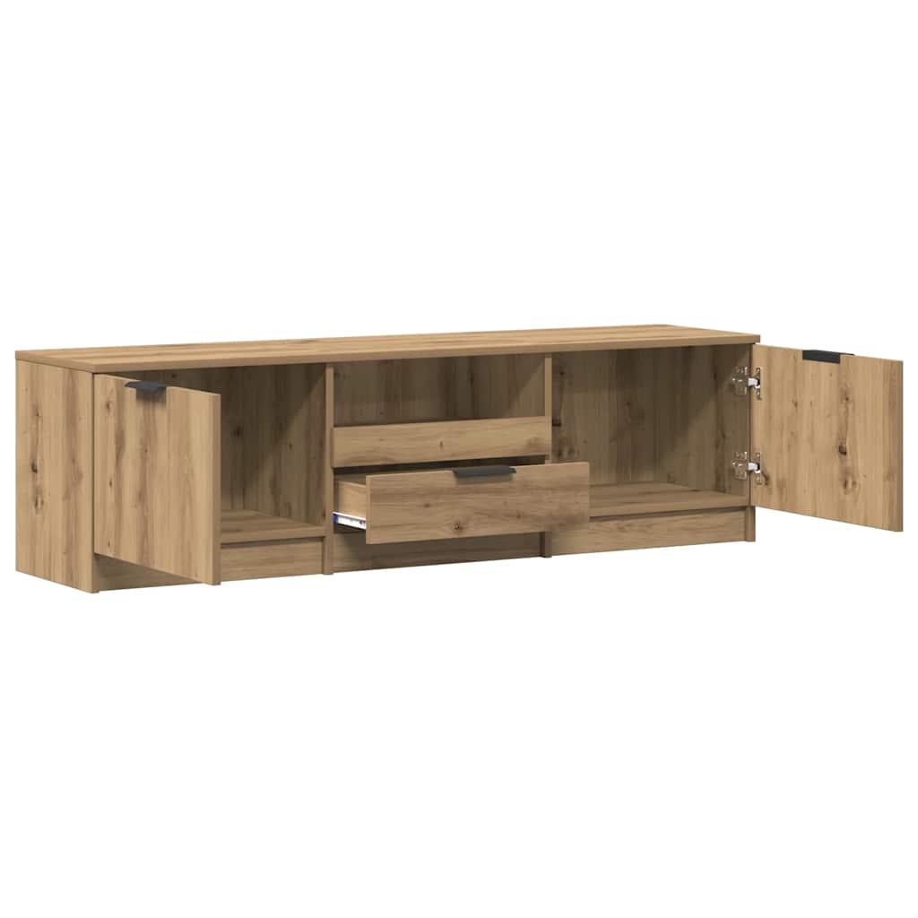 Comodă TV din stejar artizanal 140x35x40 cm, lemn stratificat