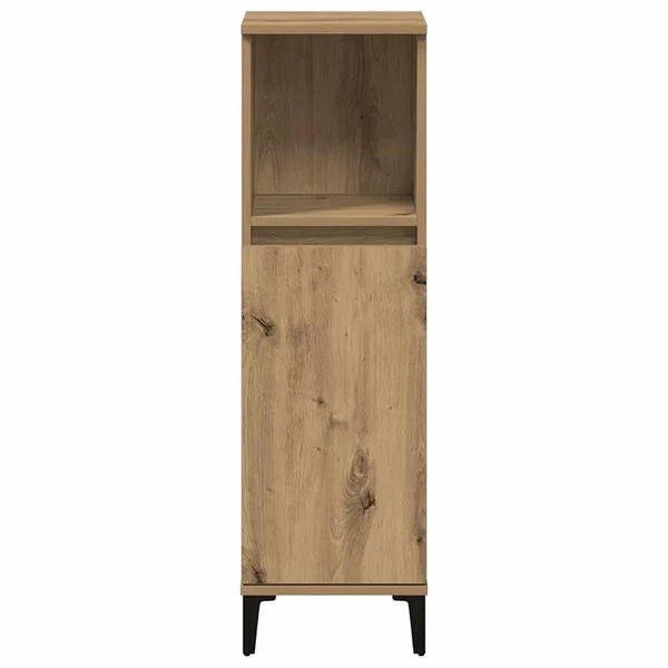 Dulap de baie, stejar artizanal, 30x30x100 cm, lemn prelucrat