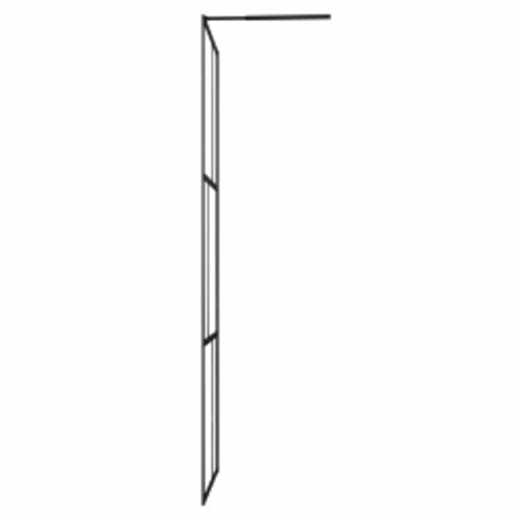 Paravan de duș walk-in, negru, 80x195 cm, sticlă securizată