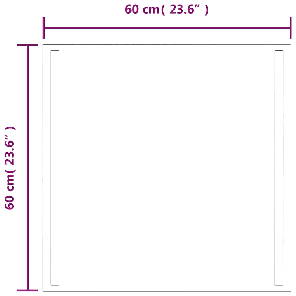 Oglinda de baie cu LED, 60x60 cm