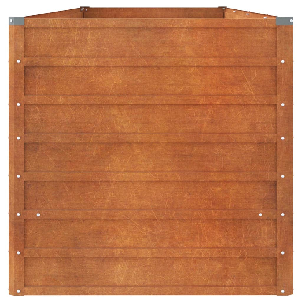 Strat înălțat de grădină, ruginiu, 320x80x77 cm, oțel corten
