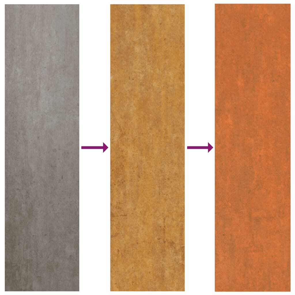 Strat înălțat de grădină, ruginiu, 600x80x45 cm, oțel corten