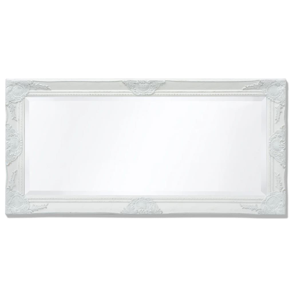 Oglindă verticală în stil baroc, 100 x 50 cm, alb