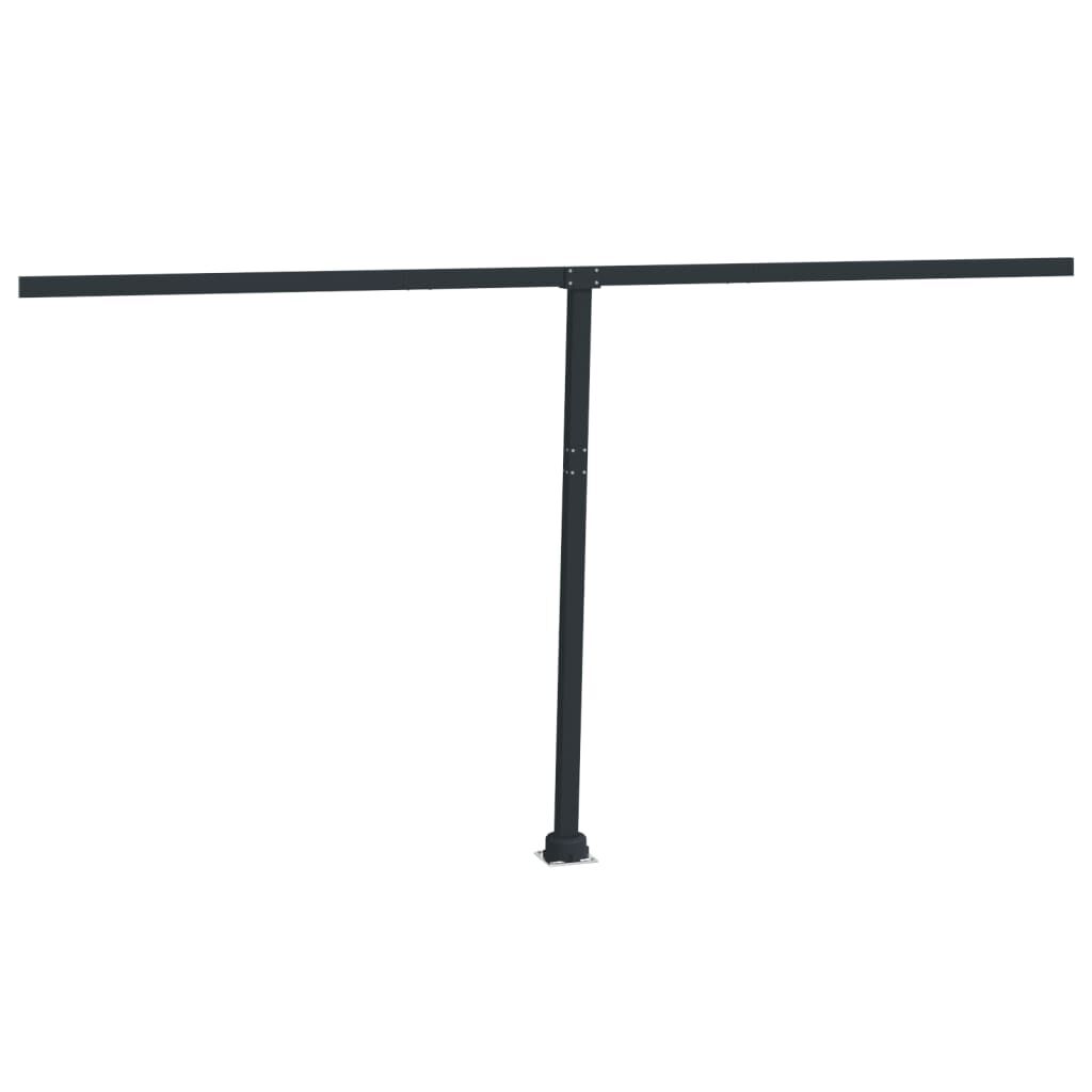 Set stâlp pentru copertină, antracit, 450x245 cm, fier