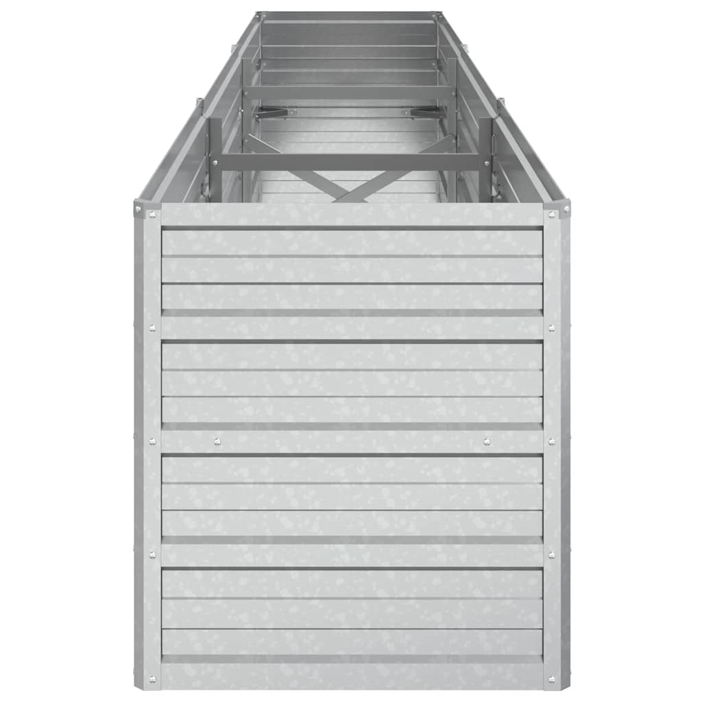 Strat înălțat de grădină argintiu 240x40x45 cm oțel galvanizat