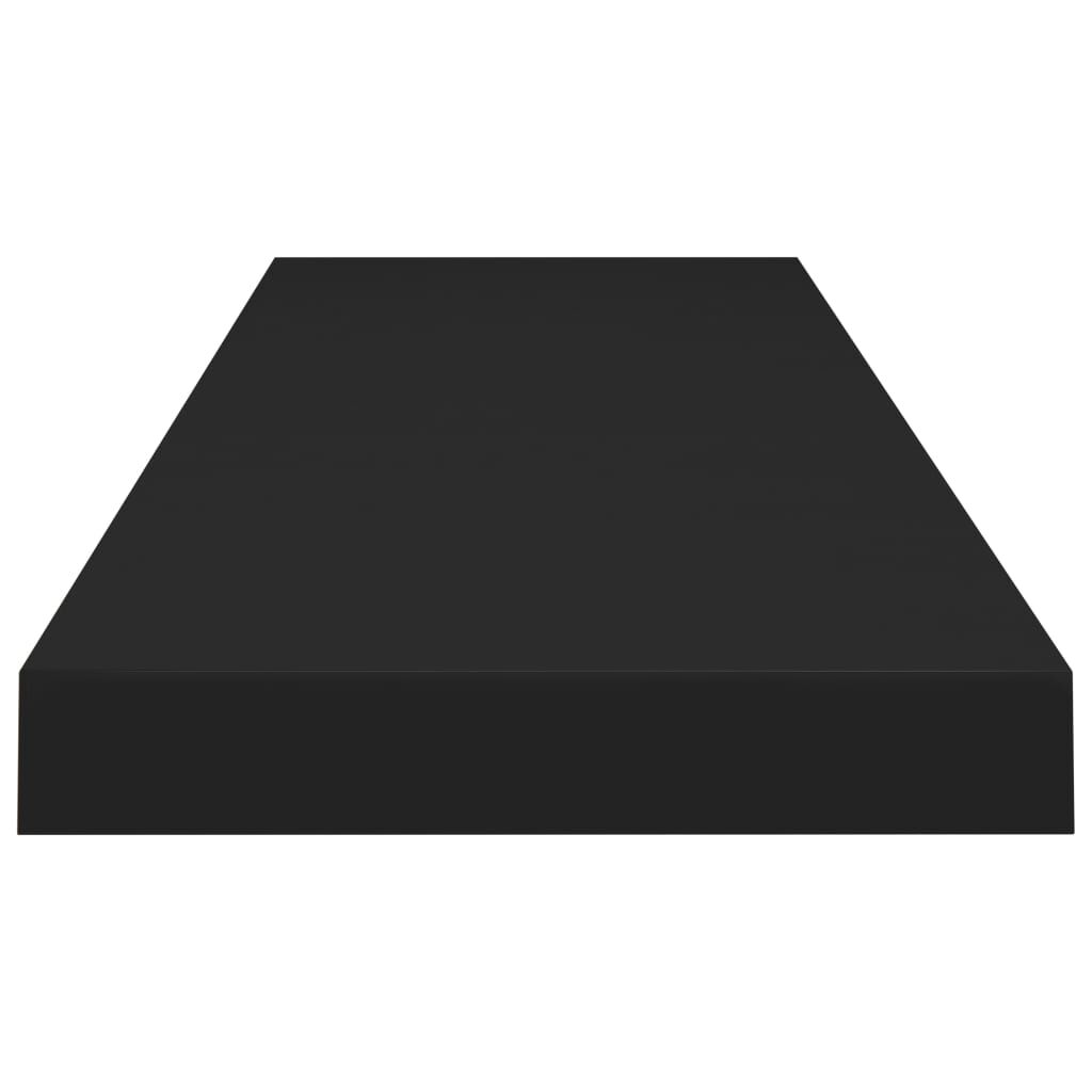 Rafturi de perete suspendate 4 buc., negru, 90x23,5x3,8 cm, MDF