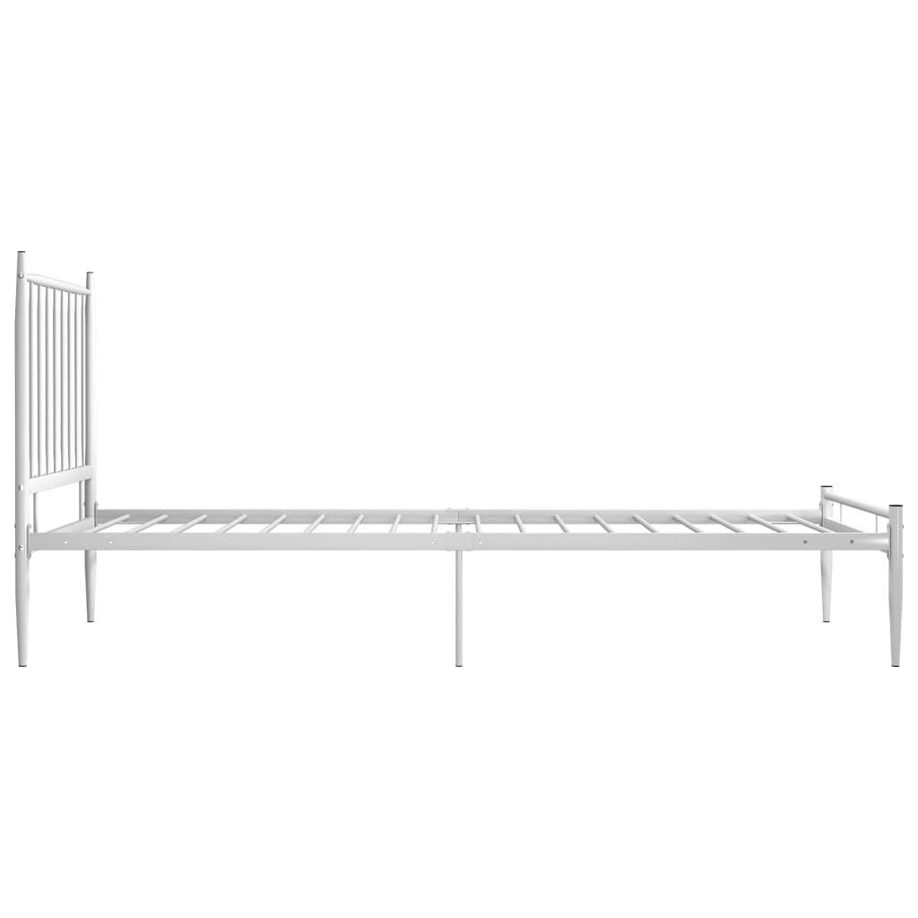 Cadru de pat, alb, 120x200 cm, metal