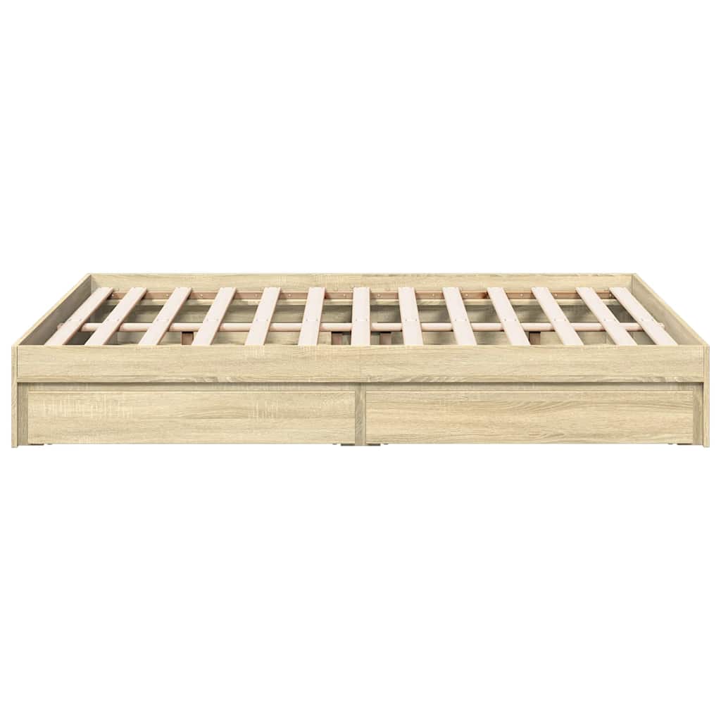 Cadru de pat cu sertare stejar sonoma 150x200 cm lemn prelucrat