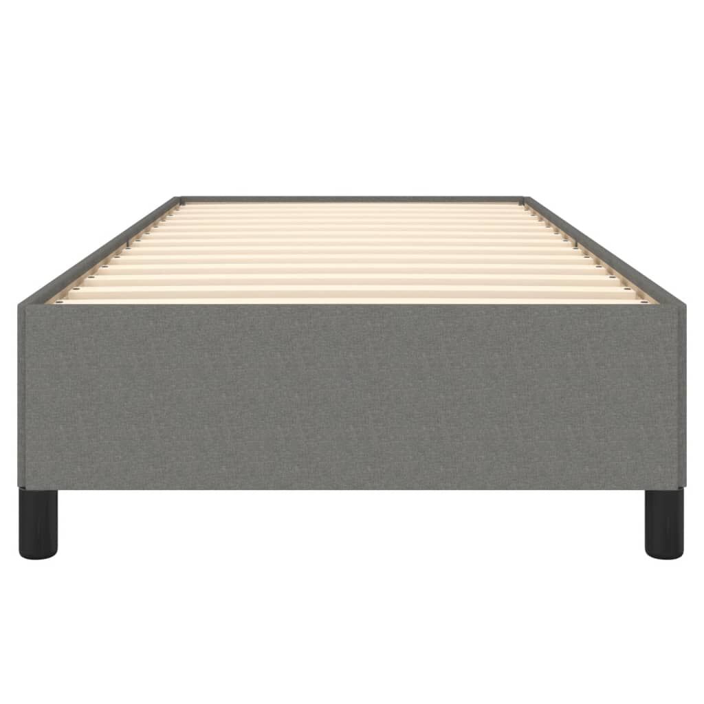 Cadru de pat fără saltea, gri închis, 80x200 cm, textil