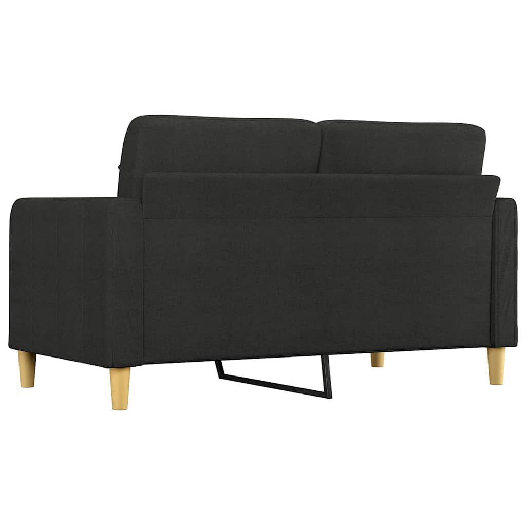 Canapea cu 2 locuri, negru, 140 cm, material textil