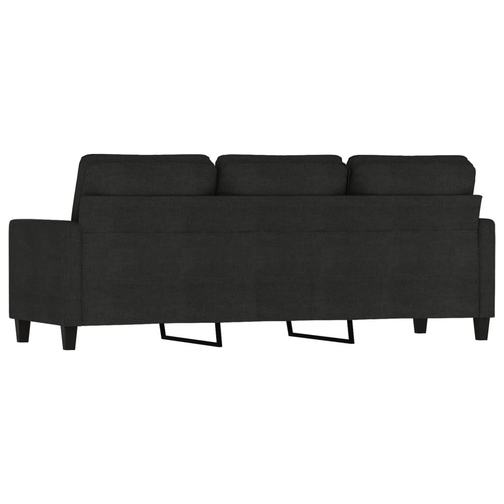 Canapea cu 3 locuri, negru, 180 cm, material textil