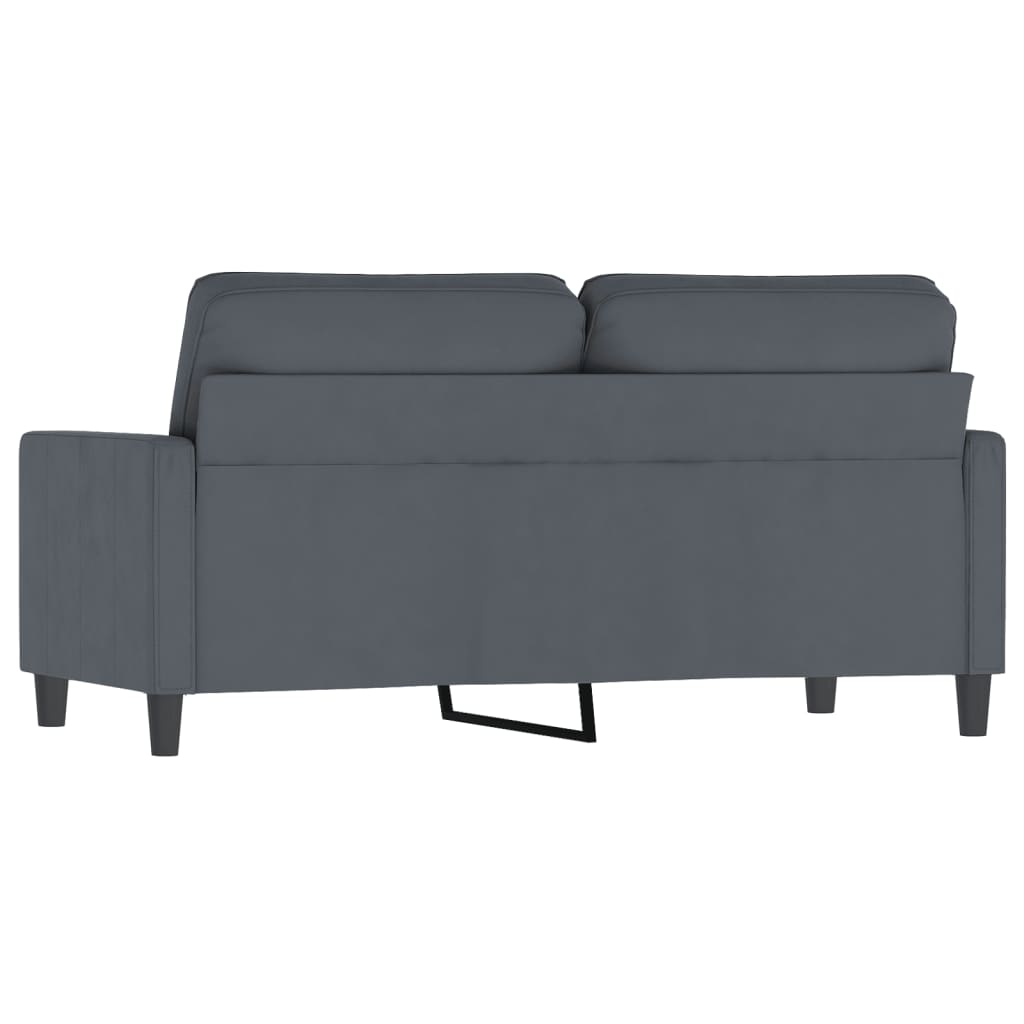Canapea cu 2 locuri, gri închis, 140 cm, catifea