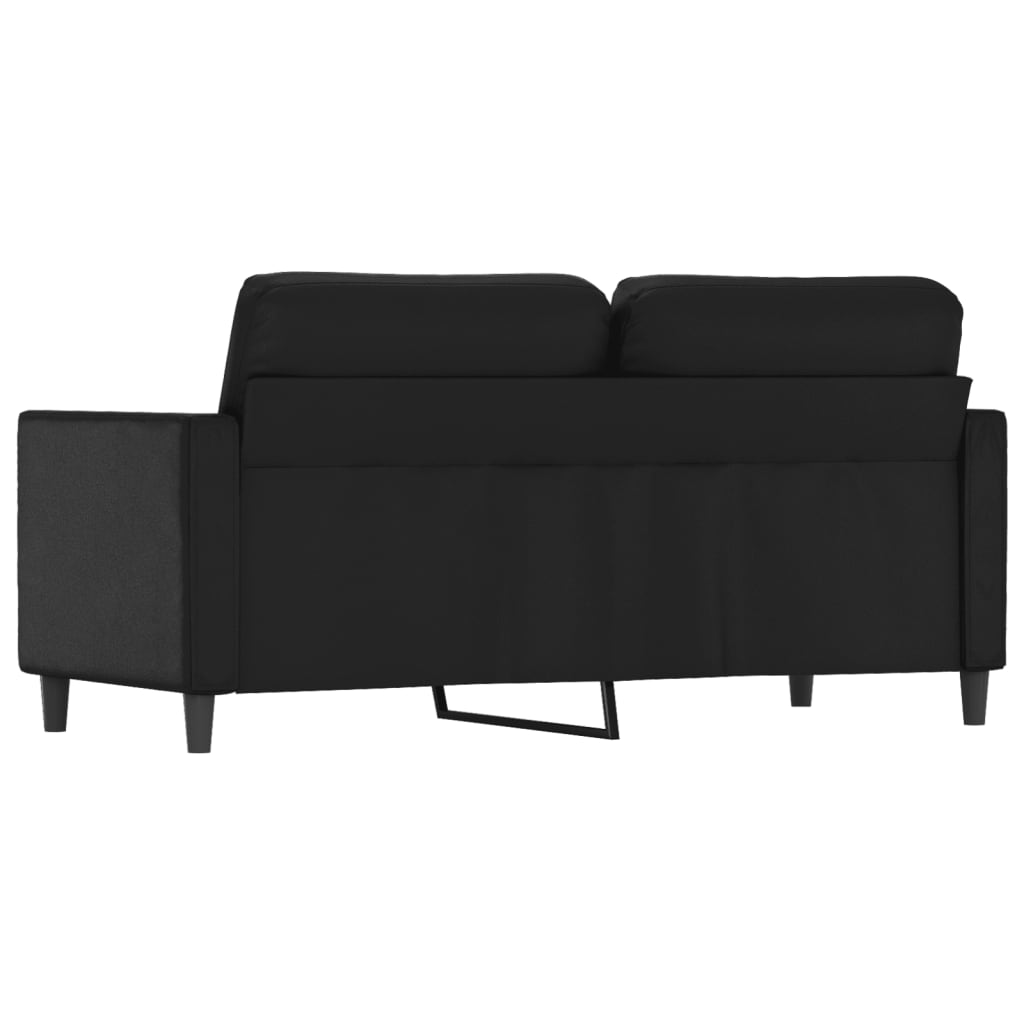 Canapea cu 2 locuri, negru, 140 cm, piele ecologică