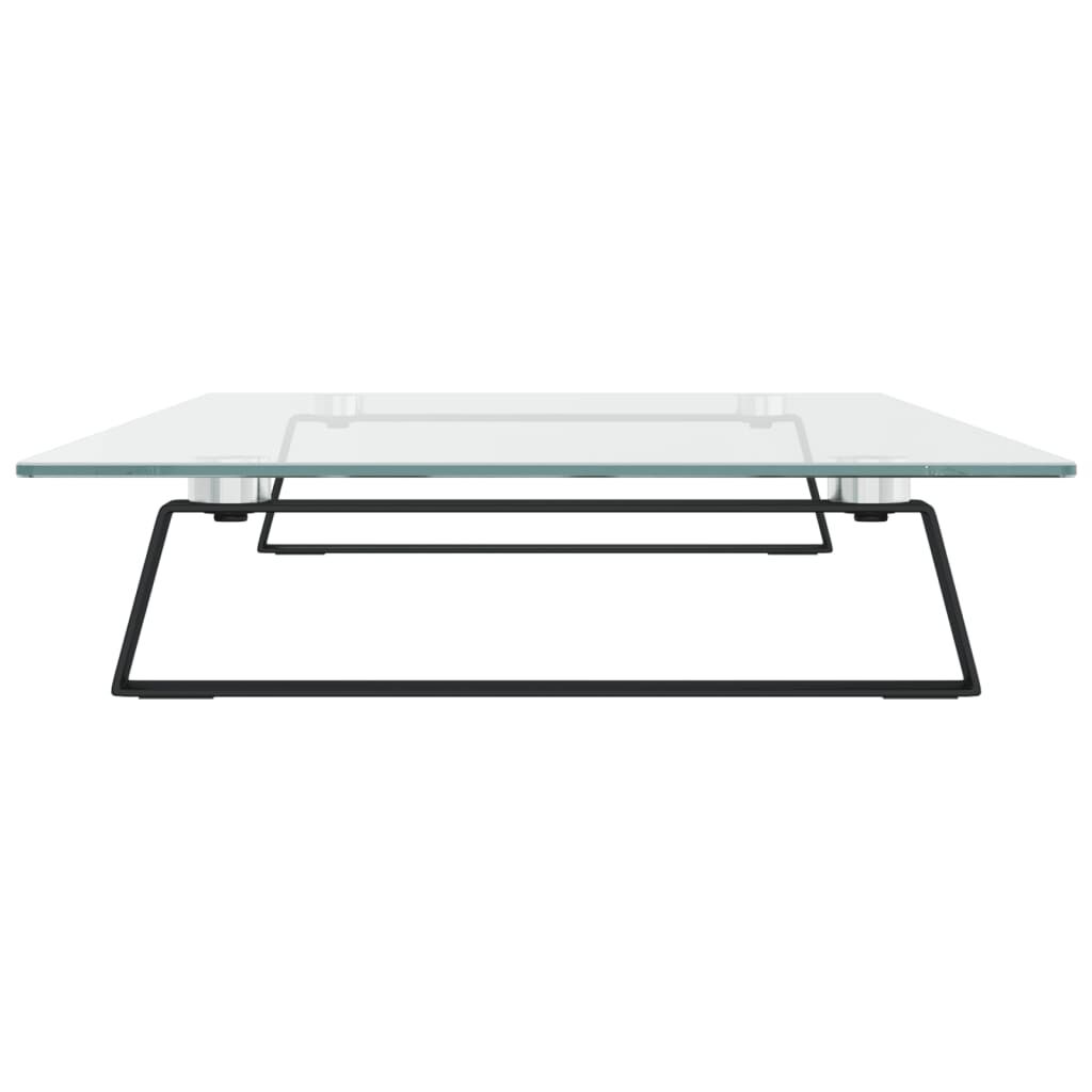 Suport de monitor, negru, 80x35x8 cm, sticlă securizată/ metal