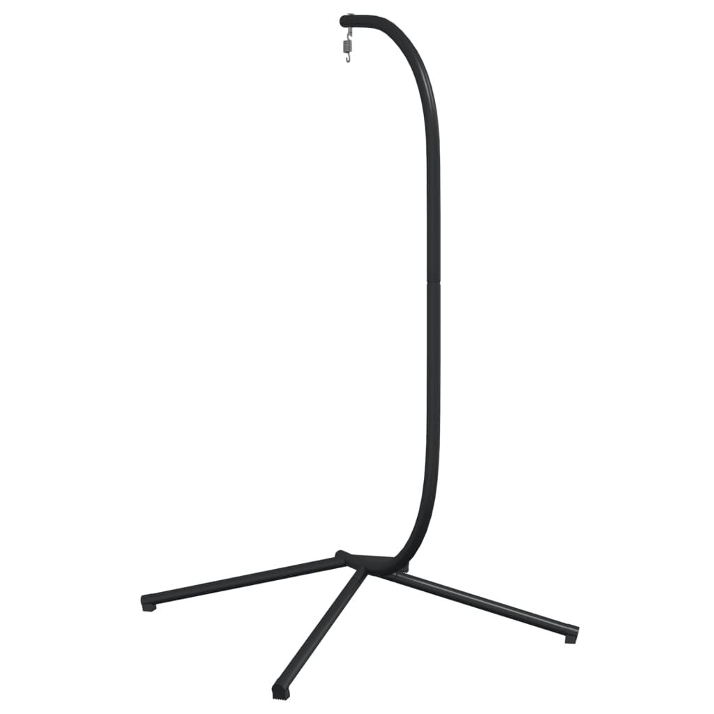 Suport pentru scaun suspendat tip ou, negru, oțel