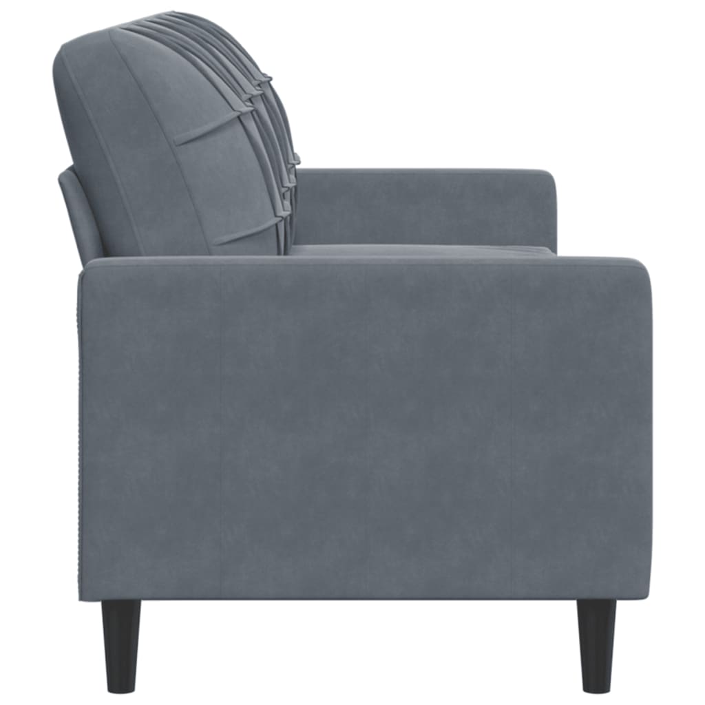 Canapea cu 3 locuri, gri închis, 180 cm, material catifea