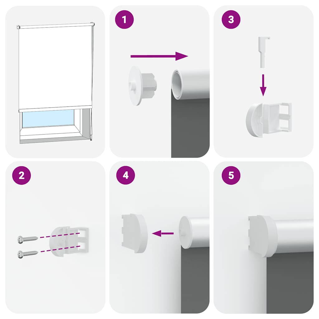 Jaluză cu role opace alb 140x175 cm lățime material 136,6 cm