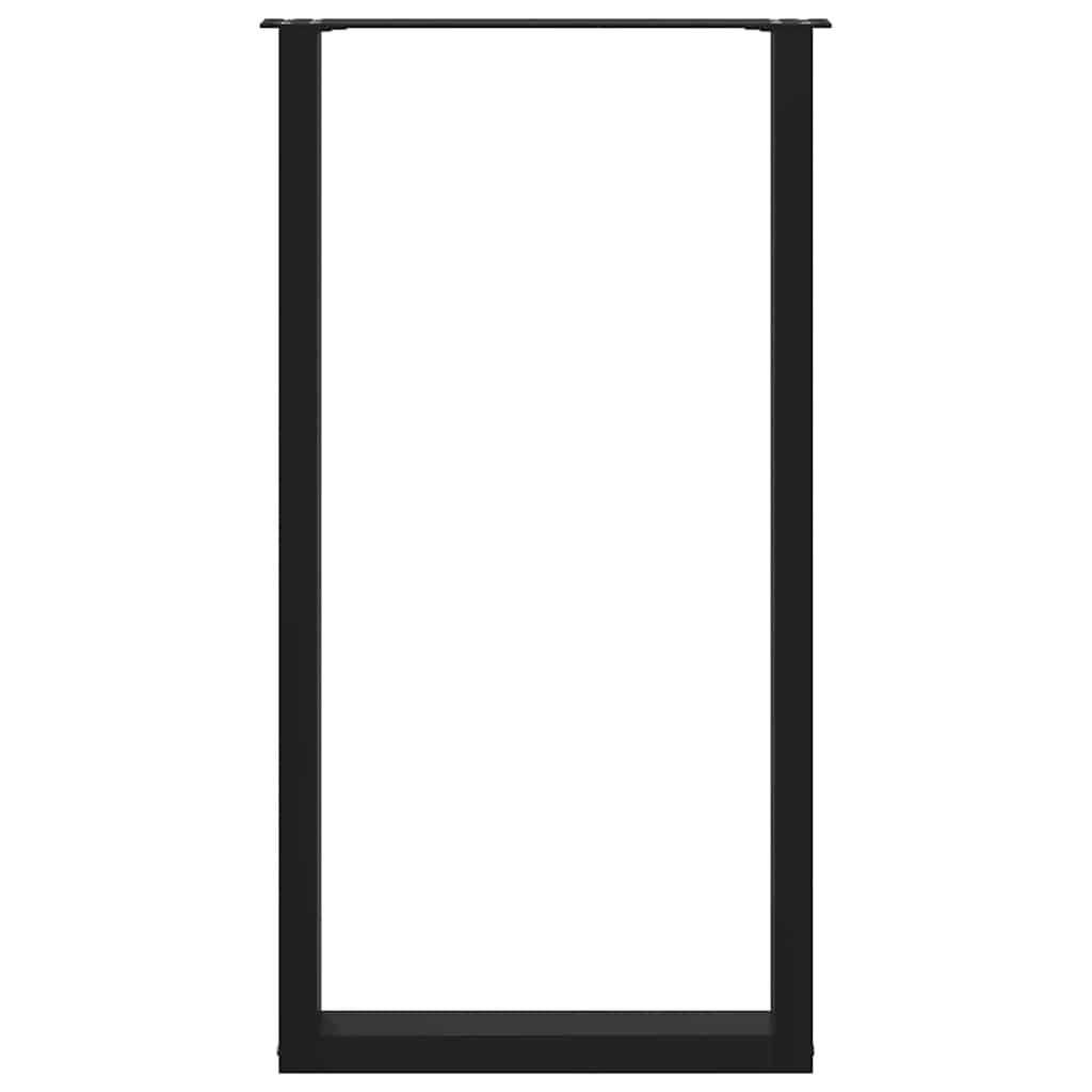 Picioare de masă de bar în formă de U, 2 buc., negru, 60 x (110-111) cm, oțel