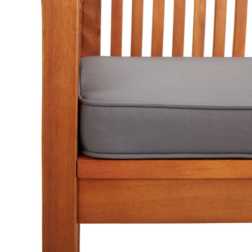 Bancă grădină cu 2 locuri &amp; pernă, 120 cm, lemn masiv acacia