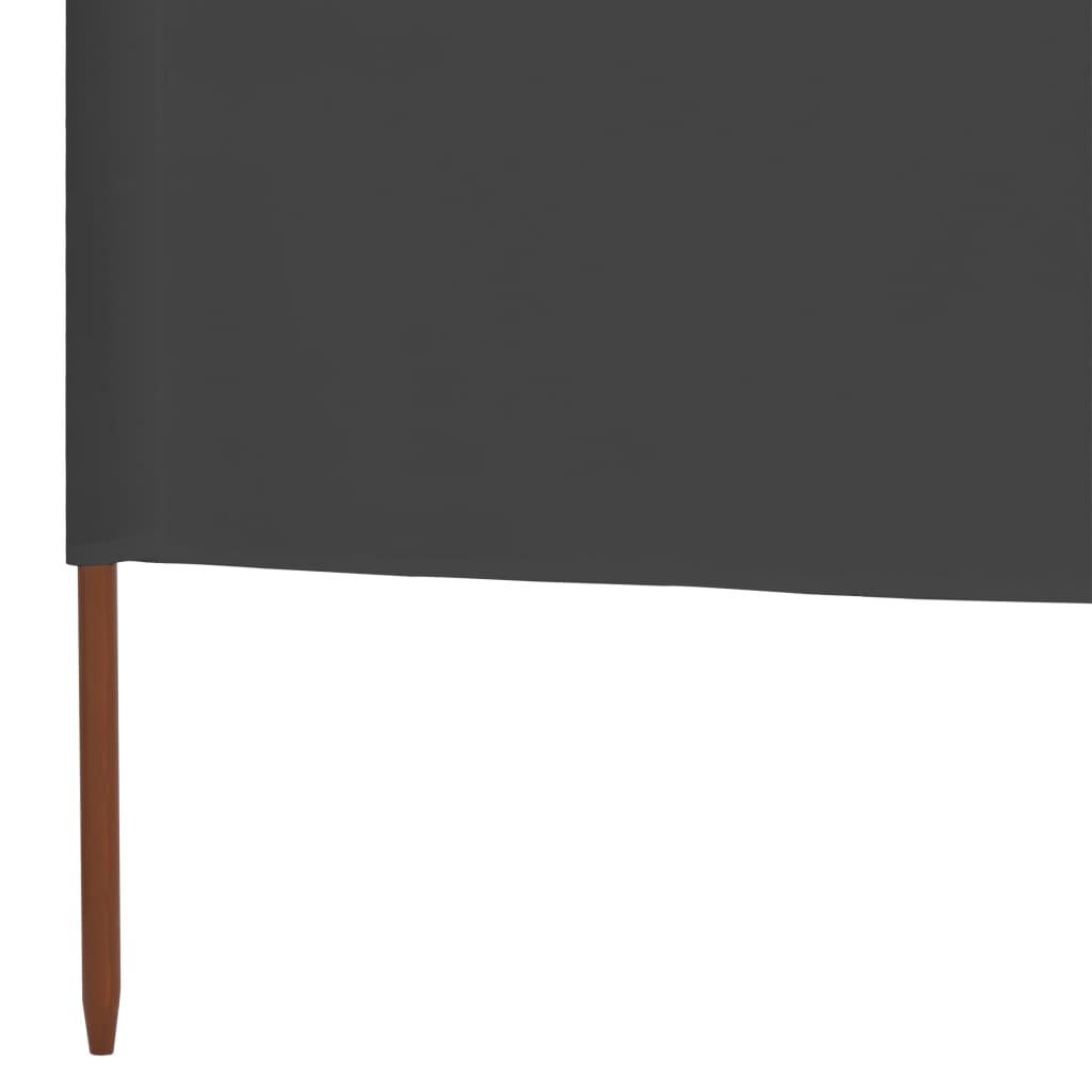 Paravan anti-vânt cu 5 panouri, antracit, 600 x 80 cm, textil