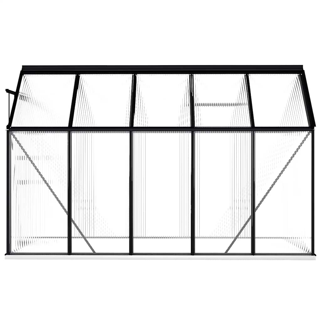 Seră cu cadru de bază, antracit, 5,89 m², aluminiu
