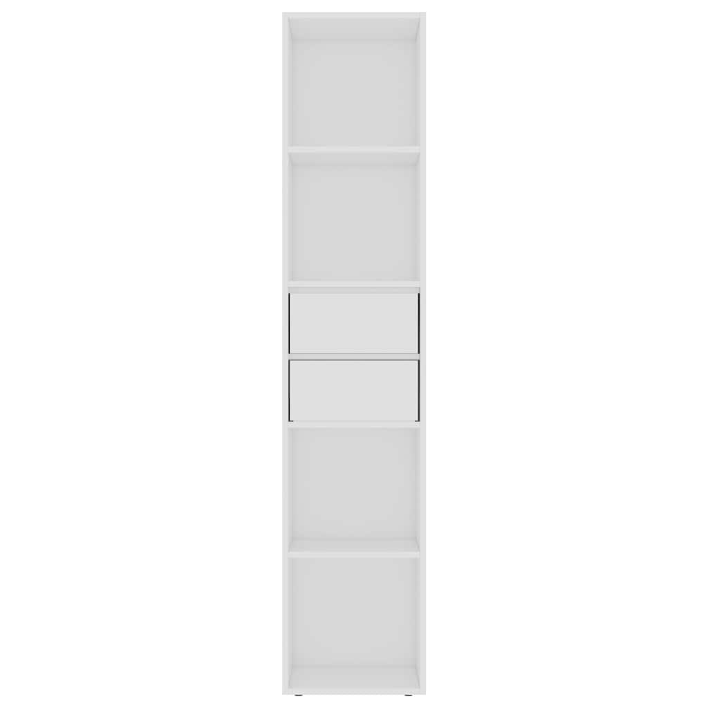 Bibliotecă, alb extralucios, 36x30x171 cm, lemn prelucrat