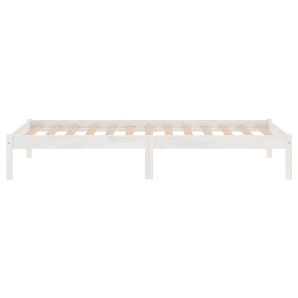 Cadru de pat single, alb, 90x190 cm, lemn masiv