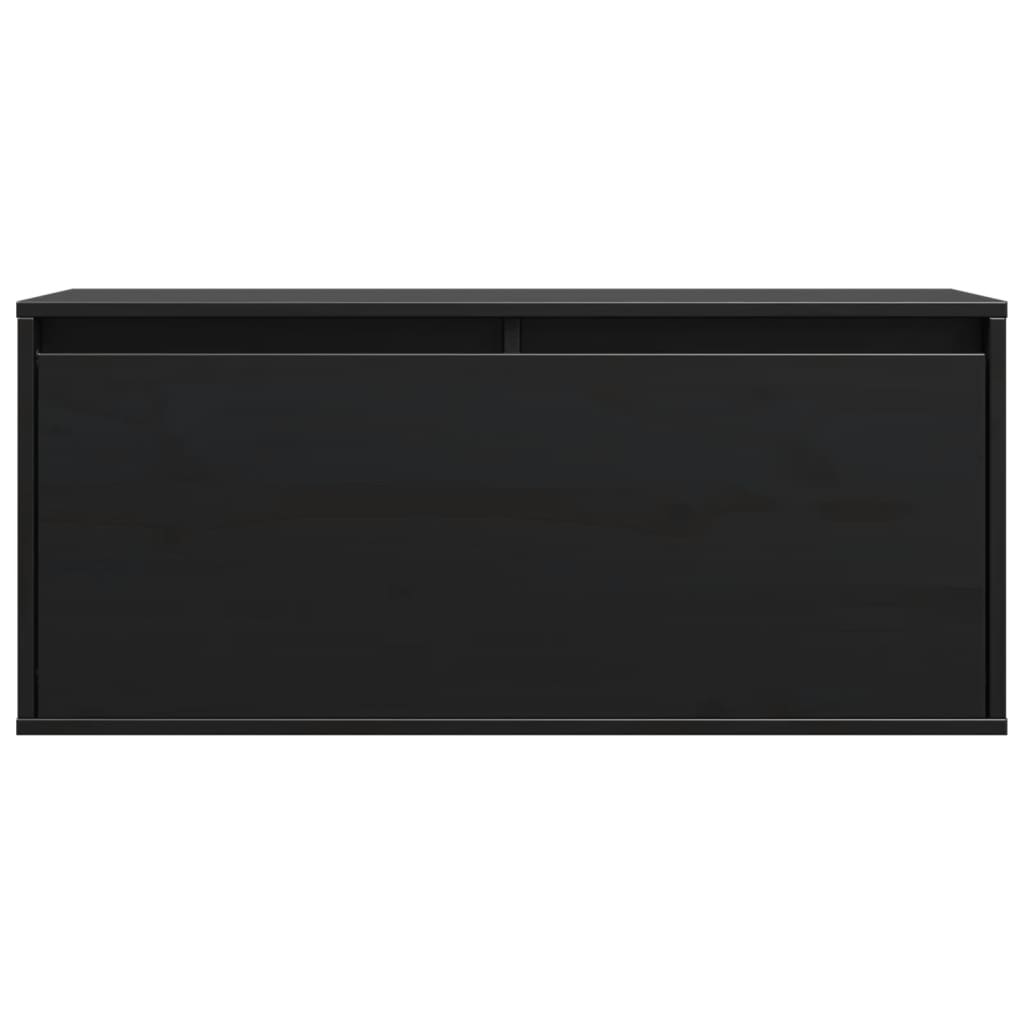 Dulap de perete, negru, 80x30x35 cm, lemn masiv de pin