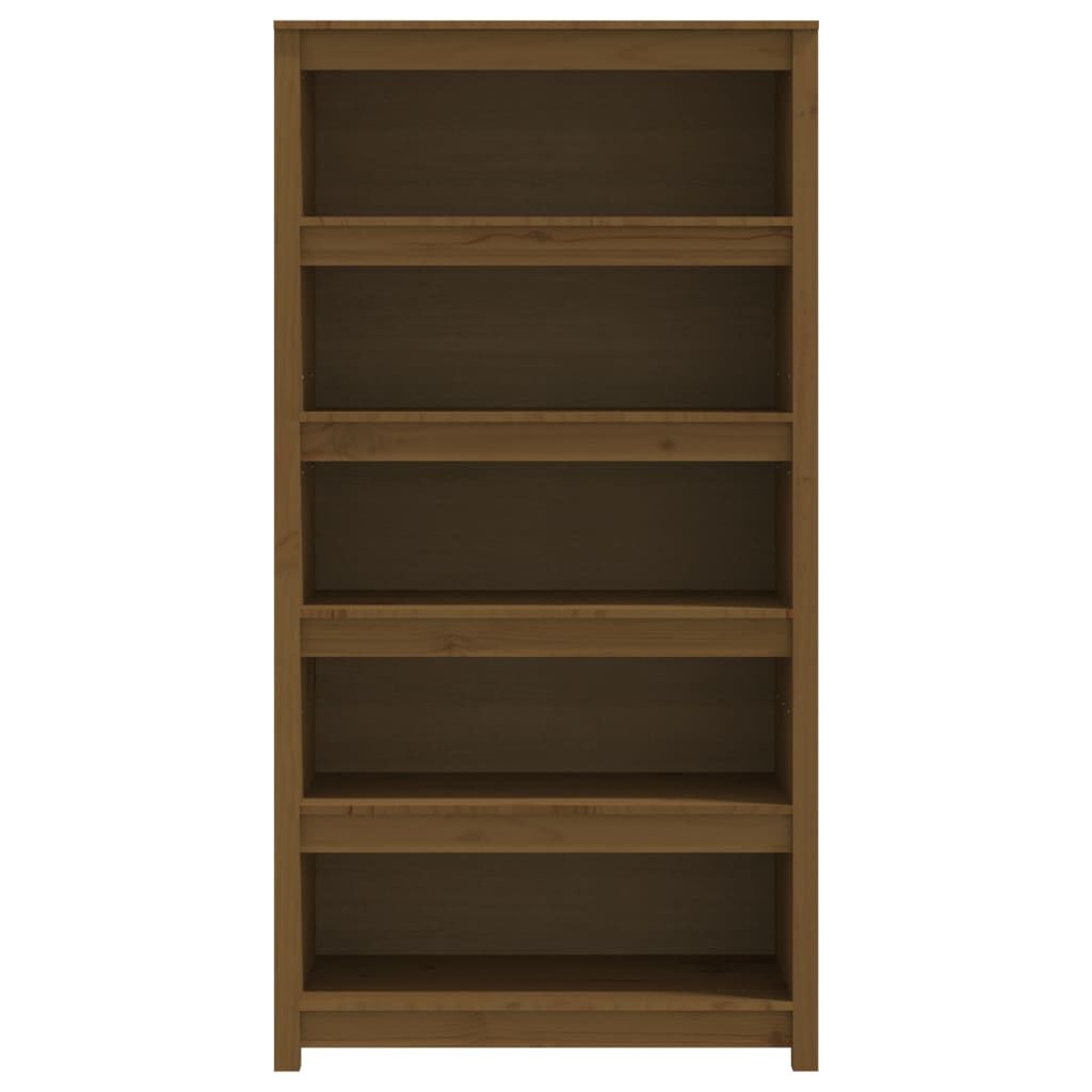 Bibliotecă, maro miere, 80x35x154 cm, lemn masiv de pin