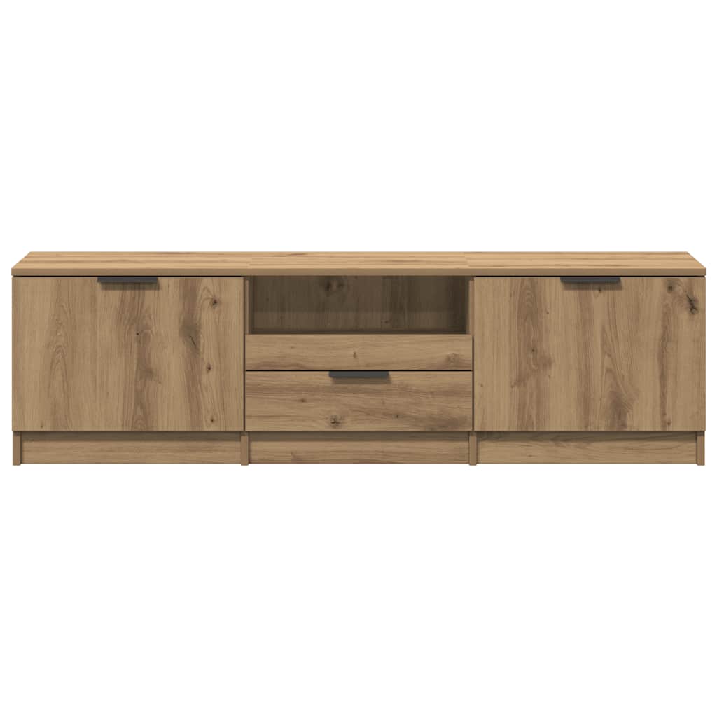 Comodă TV din stejar artizanal 140x35x40 cm, lemn stratificat