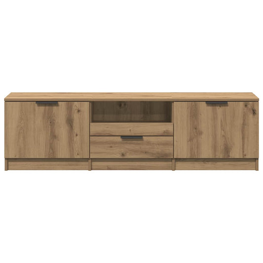 Comodă TV din stejar artizanal 140x35x40 cm, lemn stratificat