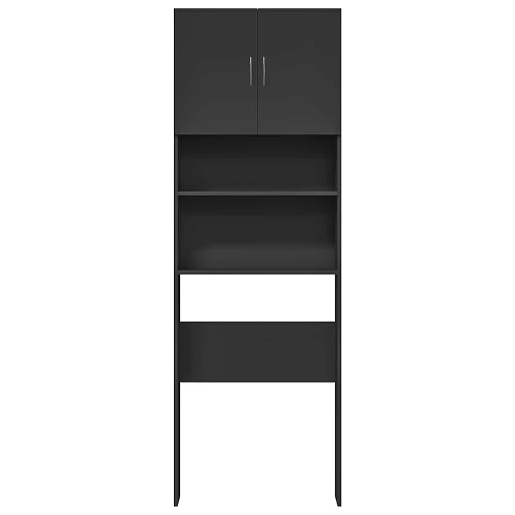 Dulap pentru mașină de spălat negru 64x24x190 cm lemn prelucrat