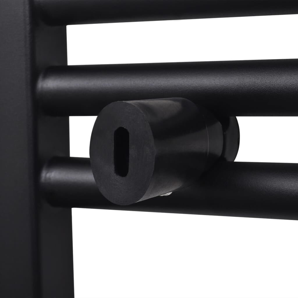 Radiator port-prosop încălzire centrală baie drept, negru, 600x1140 mm
