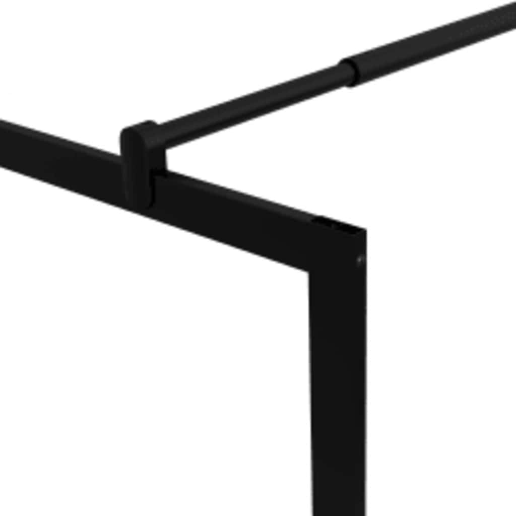 Paravan de duș walk-in, negru, 80x195 cm, sticlă securizată