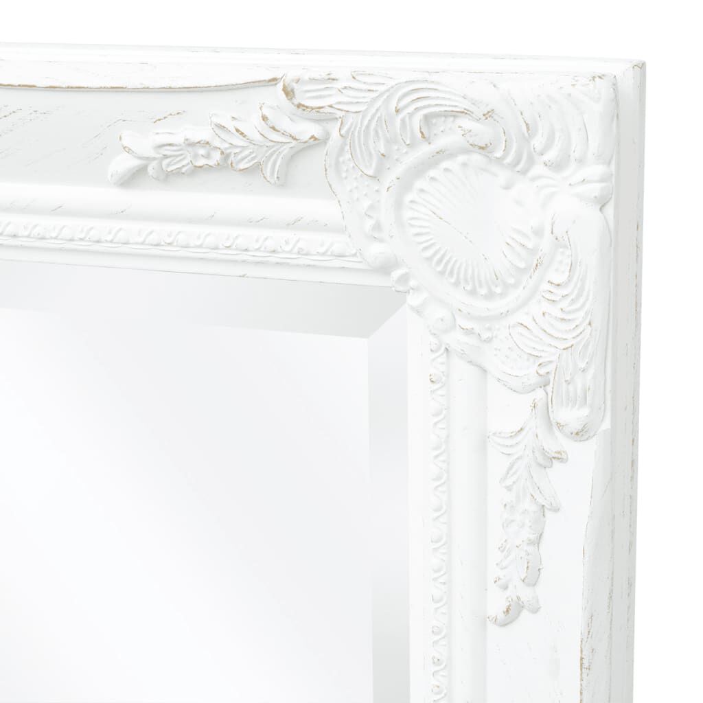 Oglindă verticală în stil baroc, 100 x 50 cm, alb