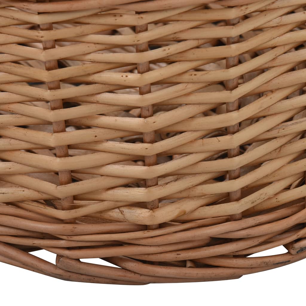 Coș lemne foc cu mânere de transport natural 88x57x34 cm salcie
